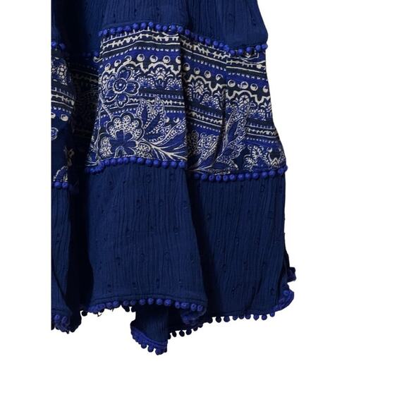 Free People XS Blue V-neck Tunic Mini Dress Sexy Babydoll Flowy Boho Festival - Picture 12 of 16